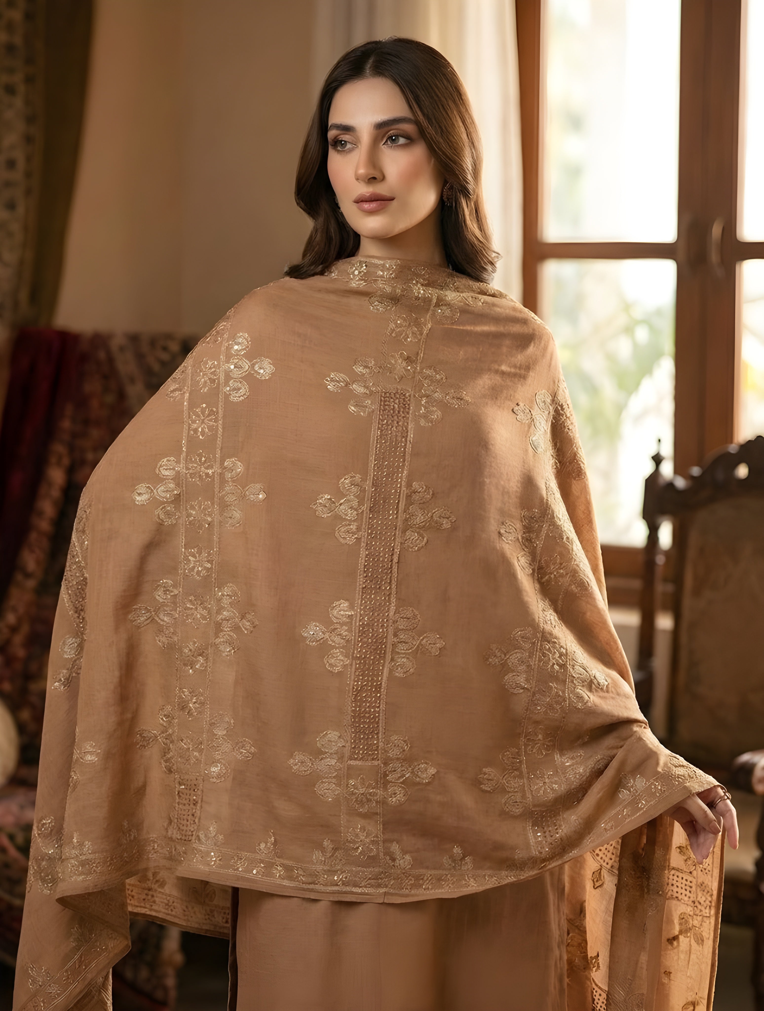 Bana Dora Embroidery Shawl for Ladies